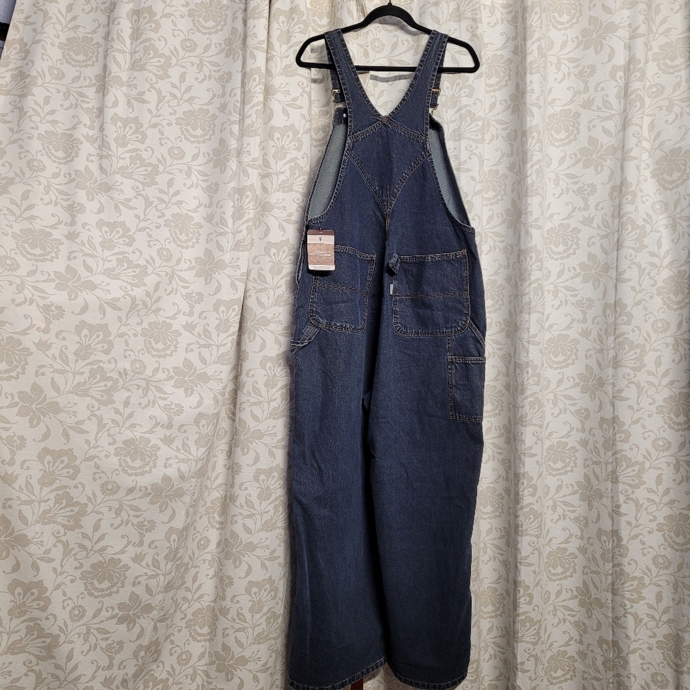 Fortress Products Mens Workwear Washed Denim Bib Overall-Unlined 42/30 - Picture 6 of 11
